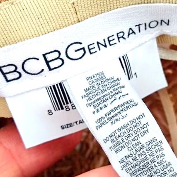 BCBGeneration Coral Wheat Straw Hat Open-Weave Floppy Sun Hat Dainty Adjustable - Picture 5 of 8